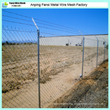 5*5cm Mesh Fencing Commercial Galvanized Chain Link Fencing with Barbed Wire